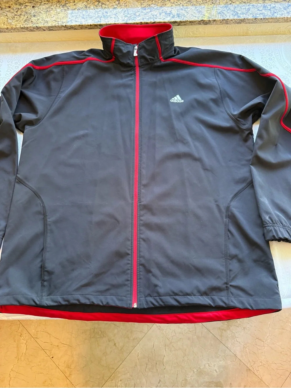 Adidas Formotion Men’s Size 3XL Black Active Track Jacket Red Trim Full-Zip Coat